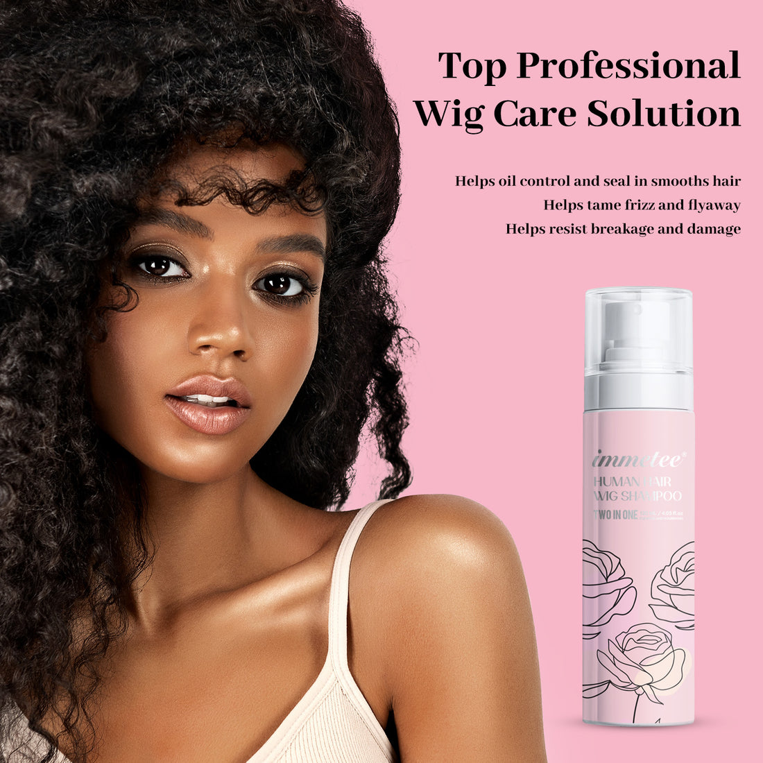 immetee 2 In 1 Wig Shampoo and Wig Conditioner,120ml/4.05fl.oz (Natural Wigs)